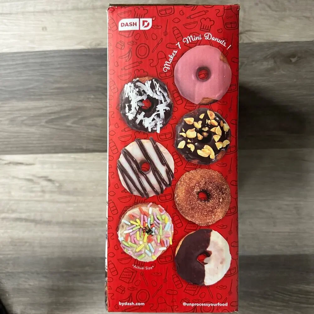 New, Express Mini Donut Maker 7 Mini Donuts in Minutes Non-Stick Recipe Guide